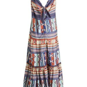 Veronica Beard Abilene Knotted Printed Midi Dress